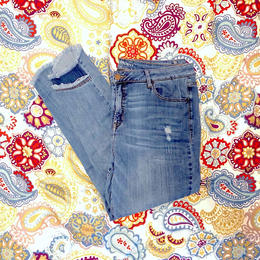 Lane bryant distressed jeans